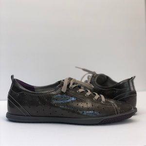 Ecco Swirl Women's Casual Lace Up Shoes Patent Leather Comfort US 10 $115